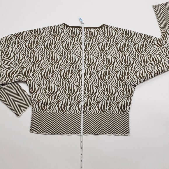 Esteban Cortazar Collective Sweater Women's Size XXL Olive & Cream Zebra Pattern - Picture 7 of 16